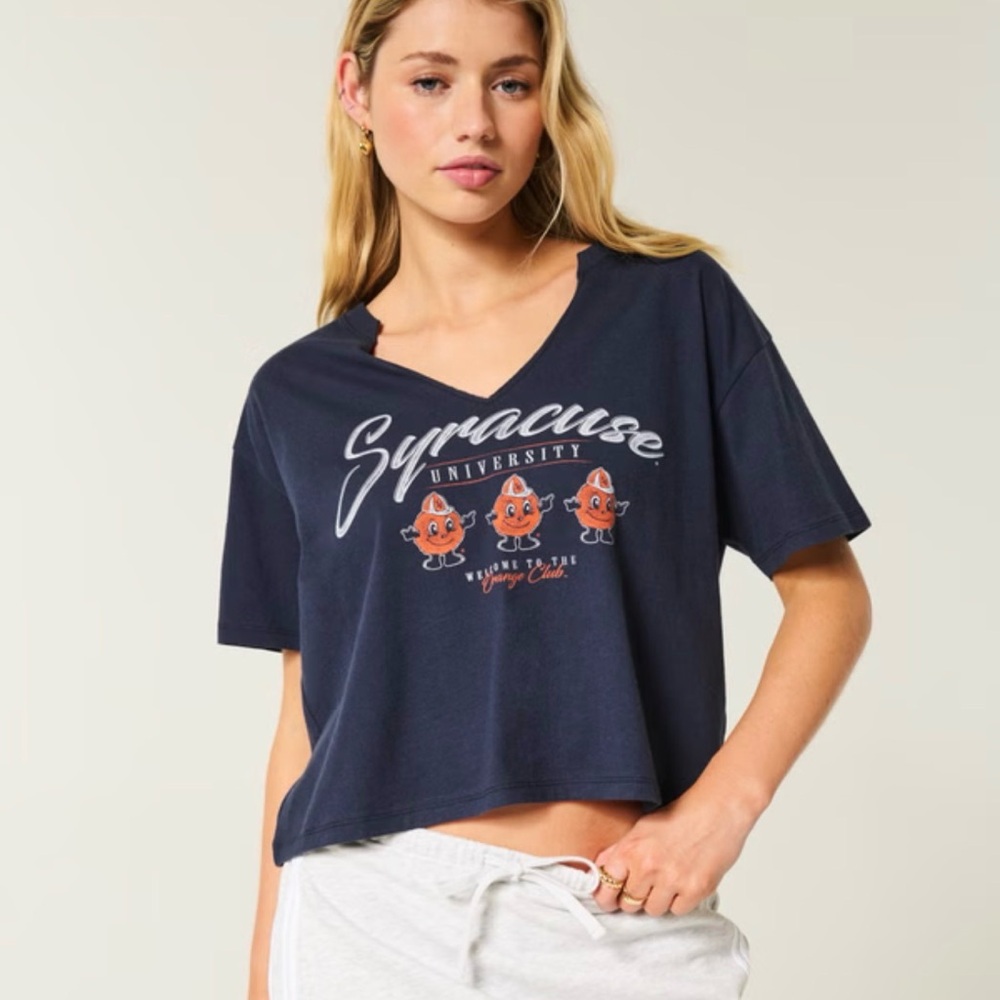 Hollister Navy Blue Syracuse University Women's Tee - Picture 6 of 6